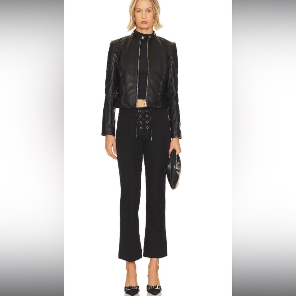 NWT $398.00 Frame lace up Black trouser Pants size 2 - Picture 3 of 13